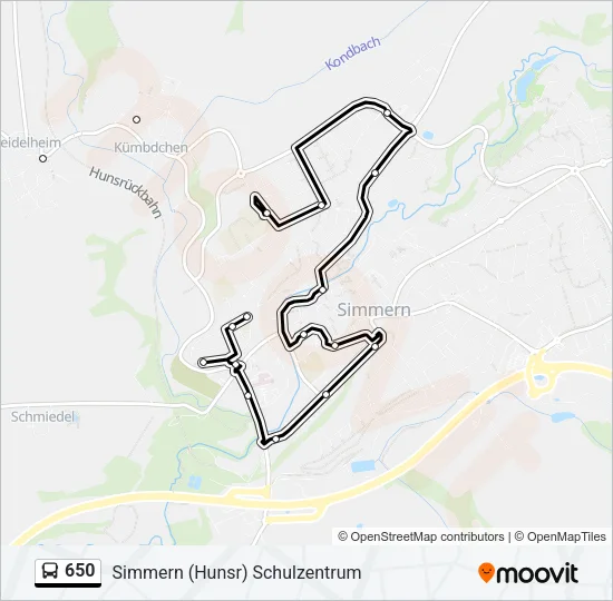 650 Bus Line Map