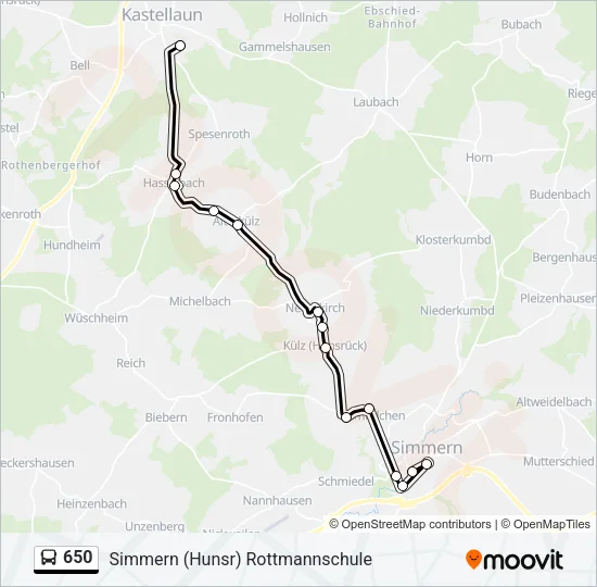 650 Bus Line Map