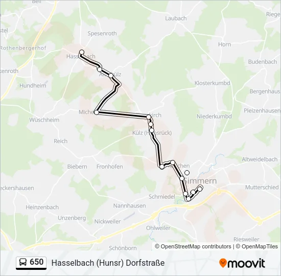 650 Bus Line Map