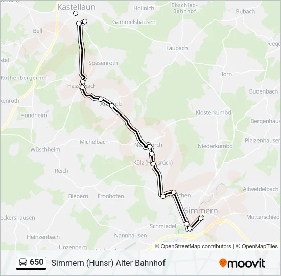 650 Bus Line Map