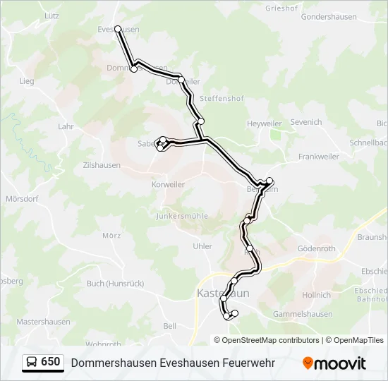 650 Bus Line Map