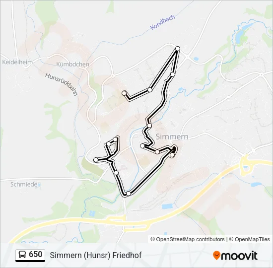 650 Bus Line Map