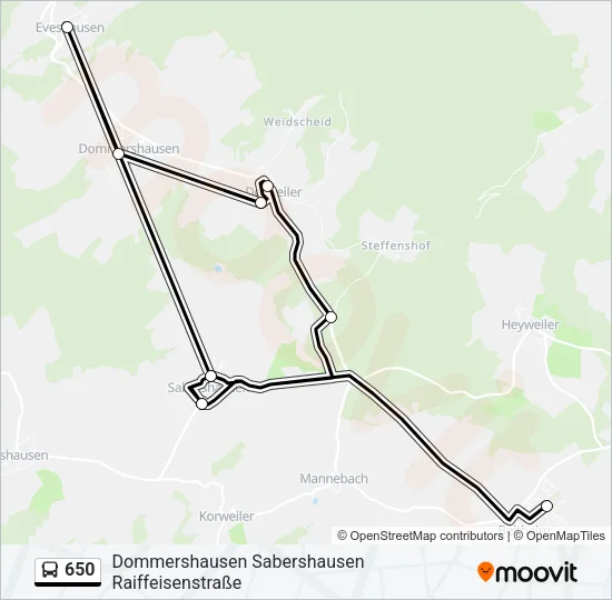 650 Bus Line Map
