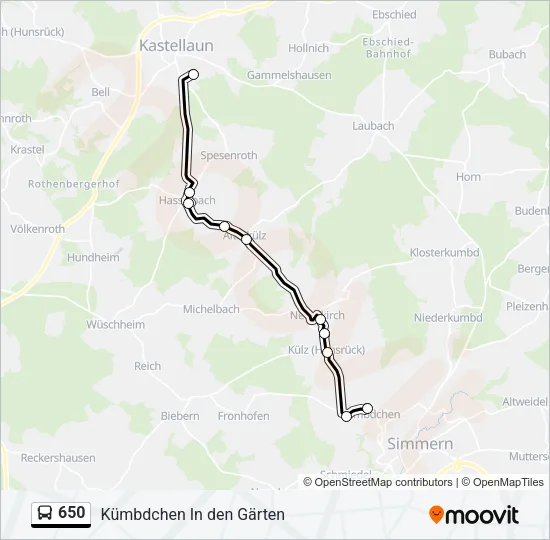 650 Bus Line Map