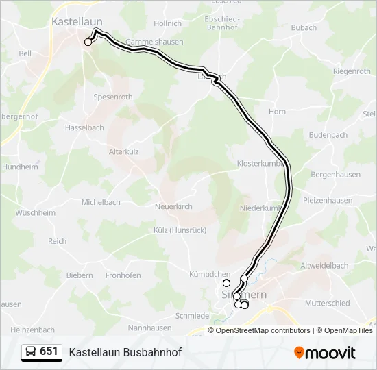 651 Bus Line Map
