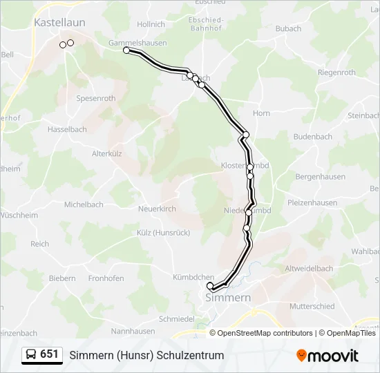 651 Bus Line Map