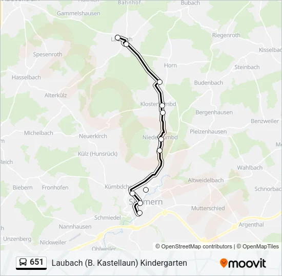 651 Bus Line Map