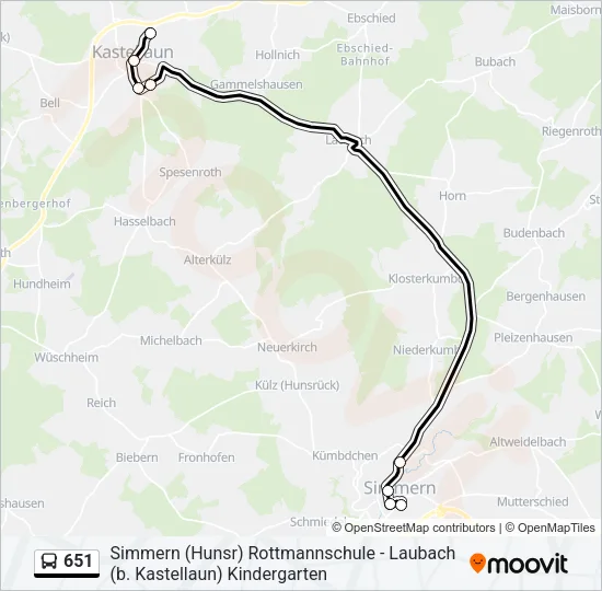 651 Bus Line Map