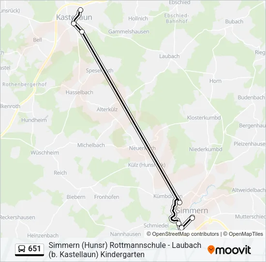 651 Bus Line Map