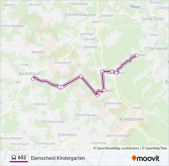 652 Bus Line Map