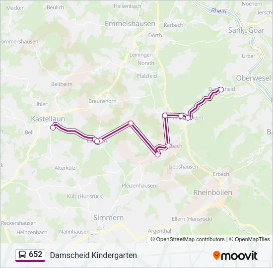 652 Bus Line Map