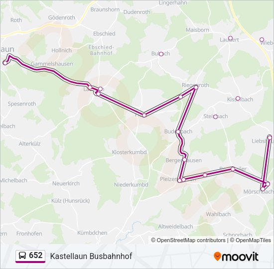 652 Bus Line Map