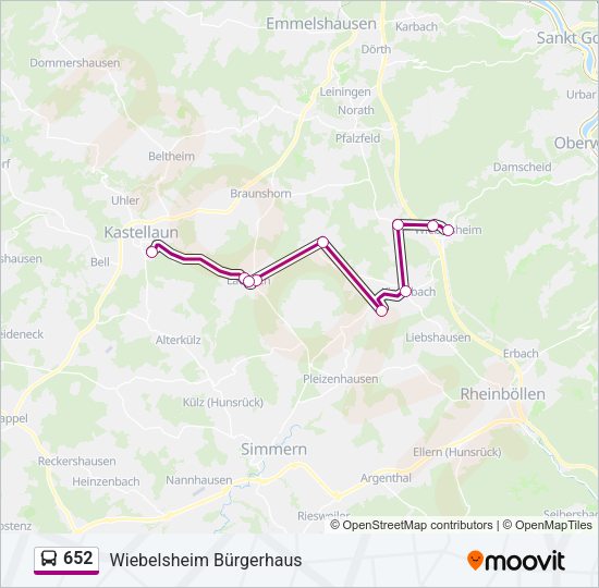 652 Bus Line Map
