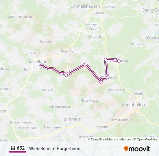 652 Bus Line Map