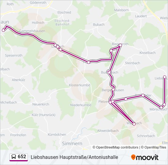 652 Bus Line Map