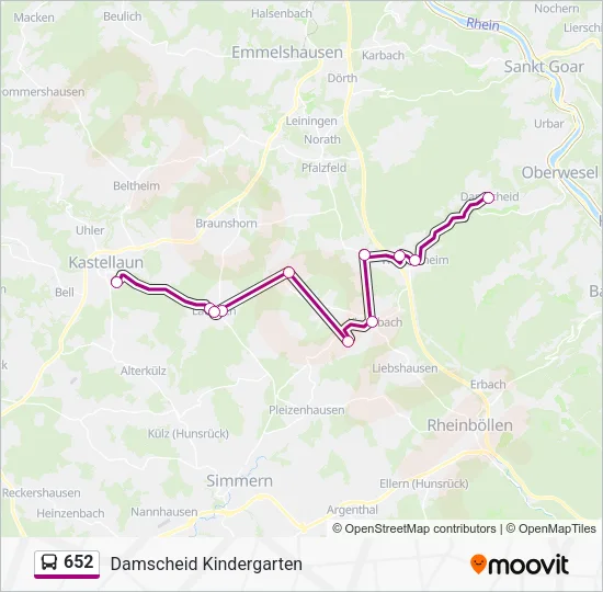 652 Bus Line Map
