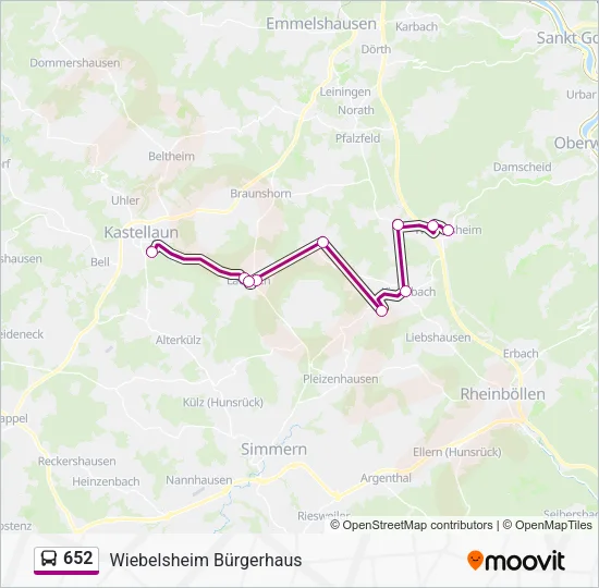 652 Bus Line Map