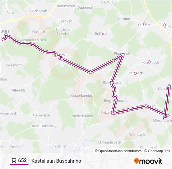 652 Bus Line Map