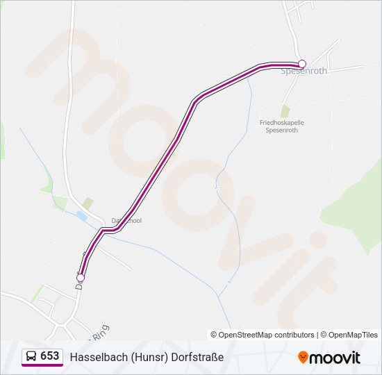 653 Bus Line Map