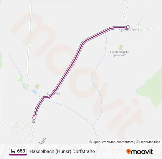 Автобус 653: карта маршрута