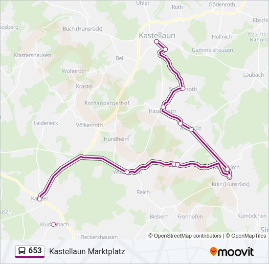 653 Bus Line Map
