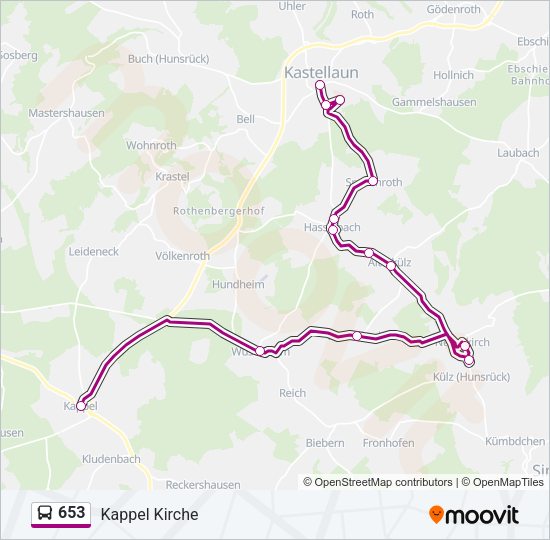 653 Bus Line Map