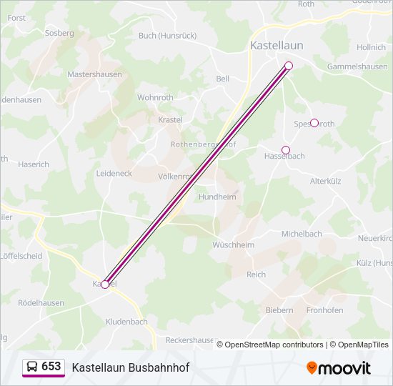 653 Bus Line Map