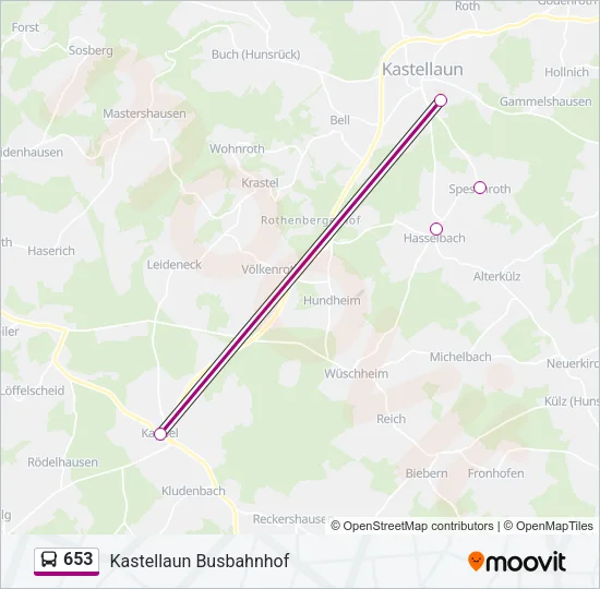 653 Bus Line Map