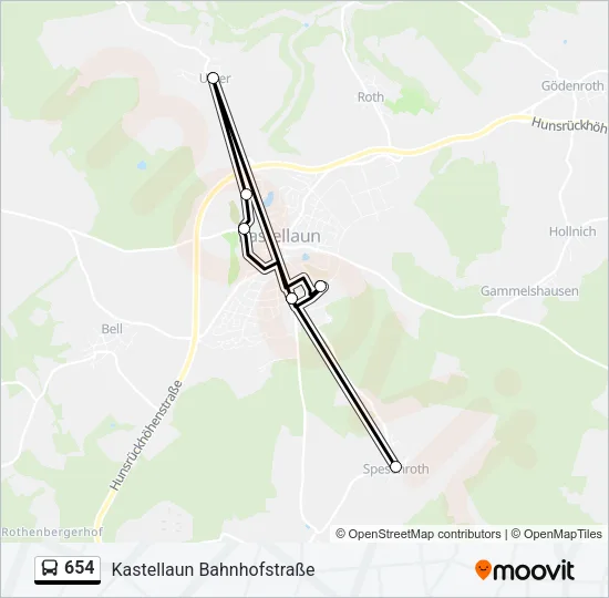 654 Bus Line Map