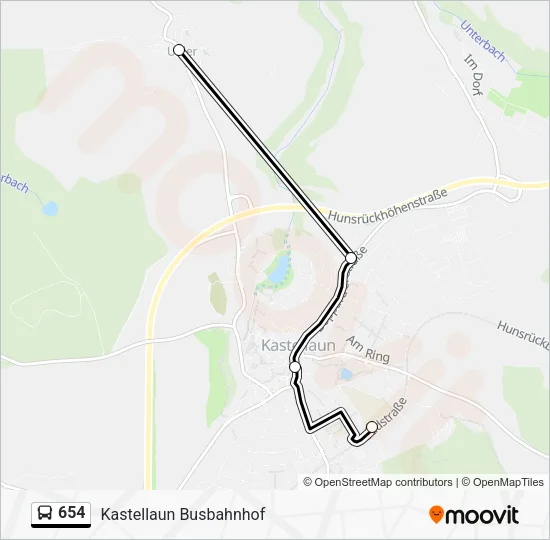 654 Bus Line Map
