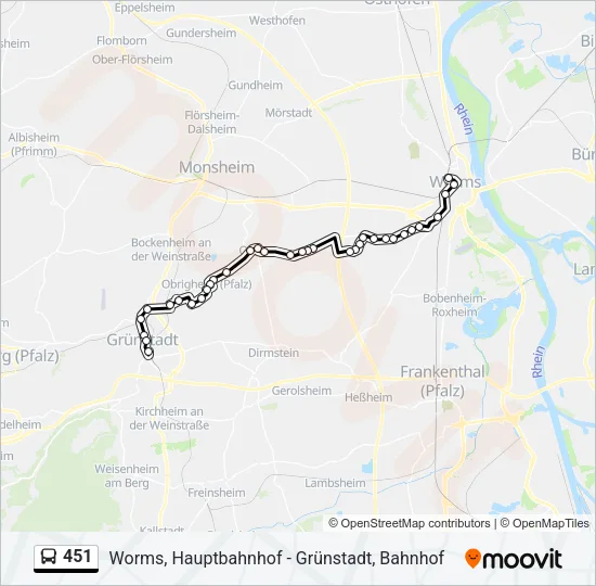 451 Bus Line Map