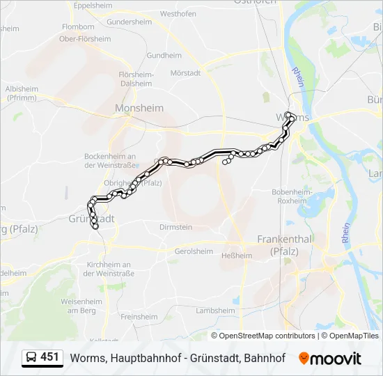 451 Bus Line Map