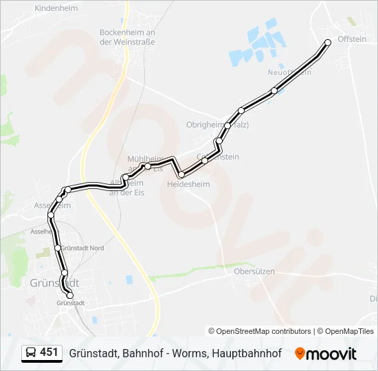 451 Bus Line Map