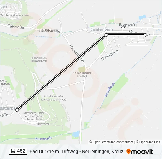 452 Bus Line Map