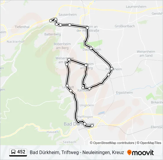 452 Bus Line Map