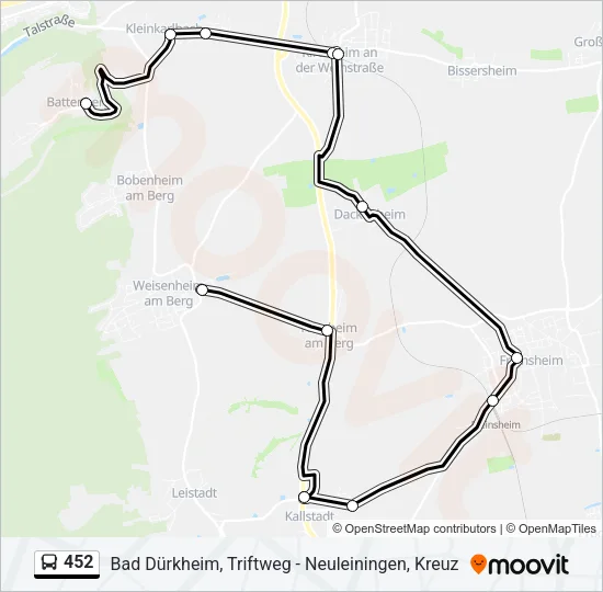 452 Bus Line Map