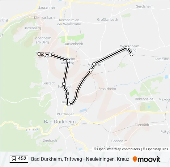 452 Bus Line Map