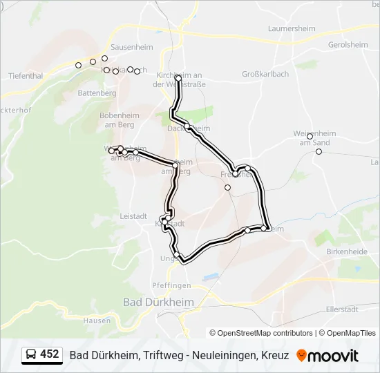 452 Bus Line Map