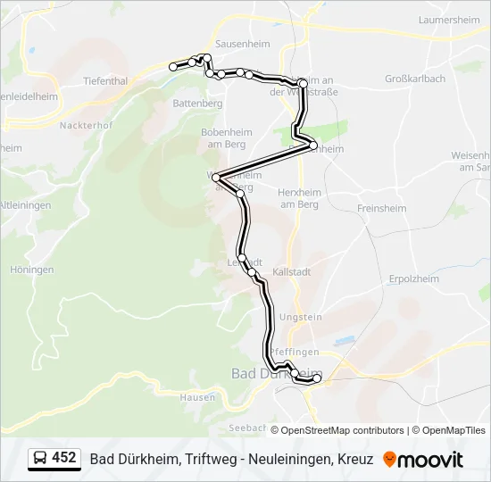 452 Bus Line Map