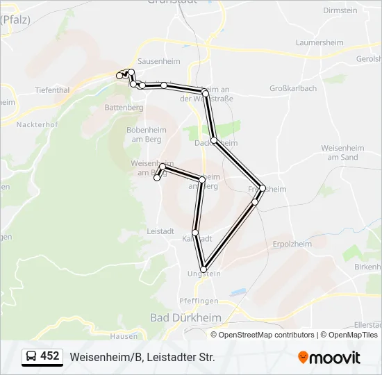 452 Bus Line Map