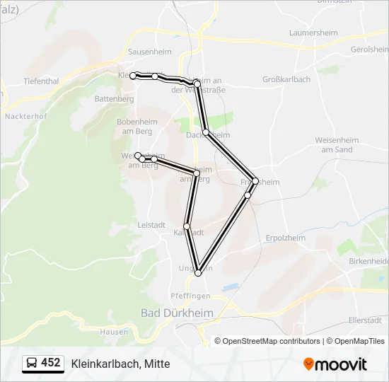 452 Bus Line Map