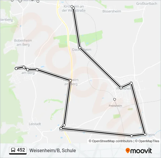 452 Bus Line Map