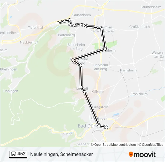 452 Bus Line Map
