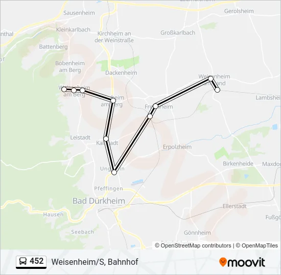 452 Bus Line Map
