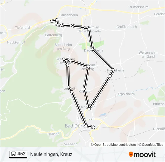 452 Bus Line Map