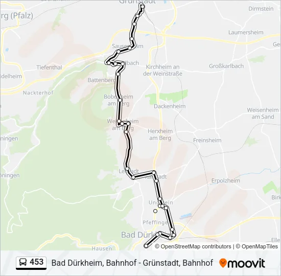 453 Bus Line Map