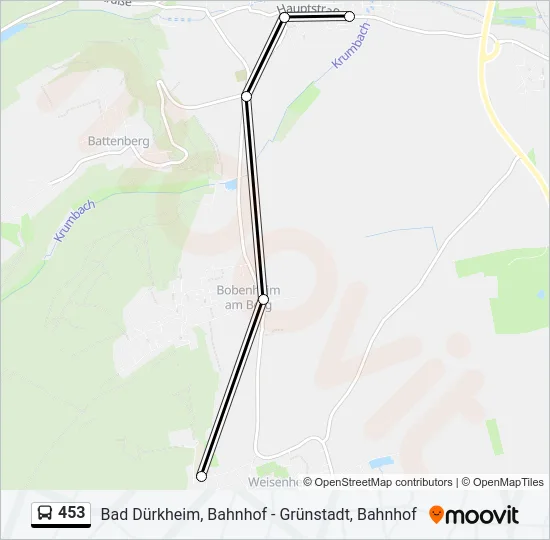 453 Bus Line Map