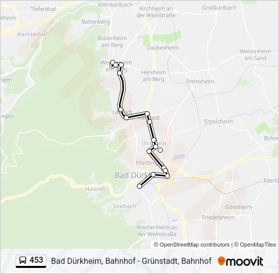453 Bus Line Map