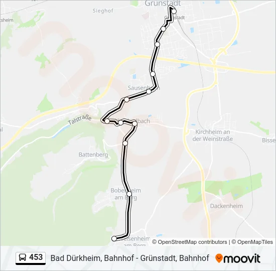 453 Bus Line Map