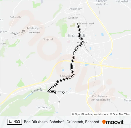 453 Bus Line Map